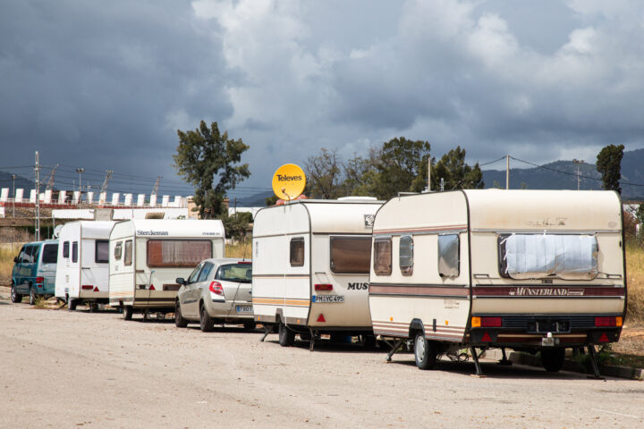 Autocaravanes on hi viu gent a l'aparcament de Son Hugo (fotografia: Martí Gelabert)