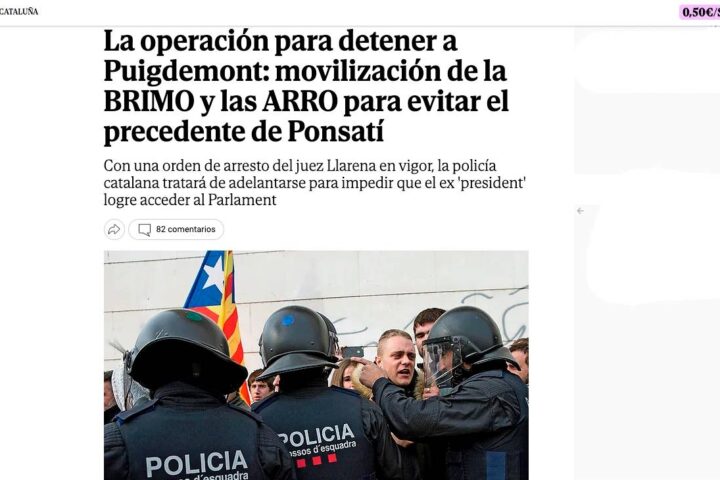 Article d'El Mundo sobre el retorn de Puigdemont.