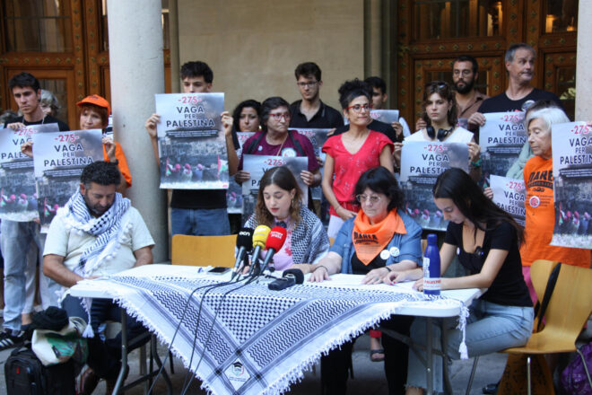 L’Assemblea de l’Acampada per Palestina a la UB fa una crida a participar a la vaga general el 27 de setembre