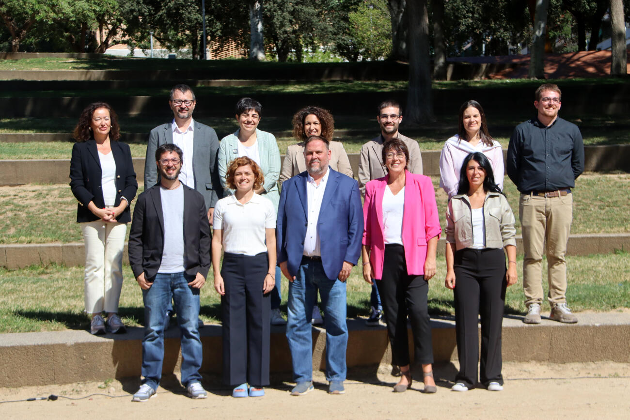 Oriol Junqueras i Elisenda Alamany han presentat la proposta d'equip de la nova permanent d'ERC de la seva candidatura (fotografia: ACN / Eli Don).