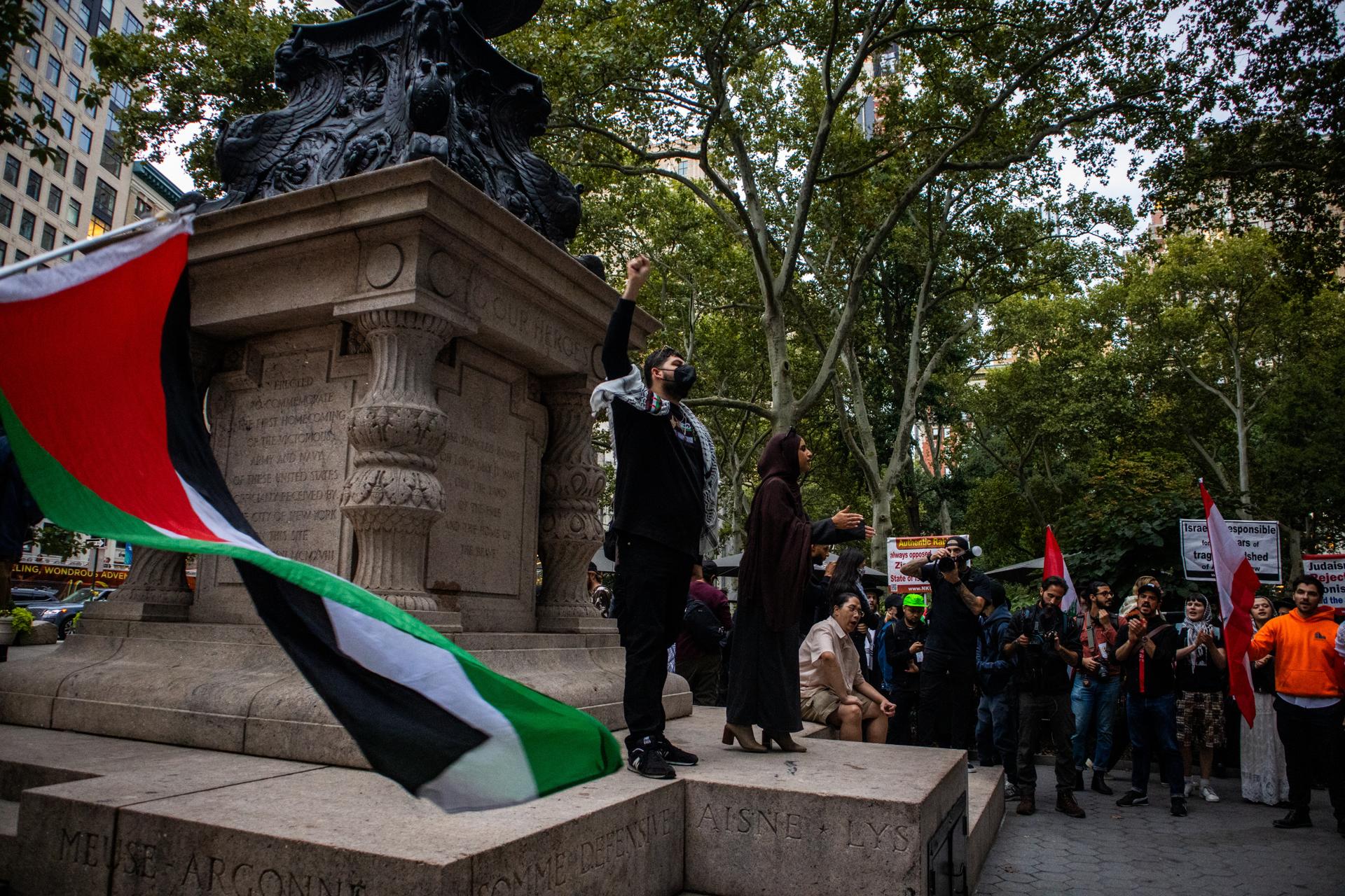 Una protesta a Nova York pels atacs a Gaza i el Líban (fotografia: John Taggart).