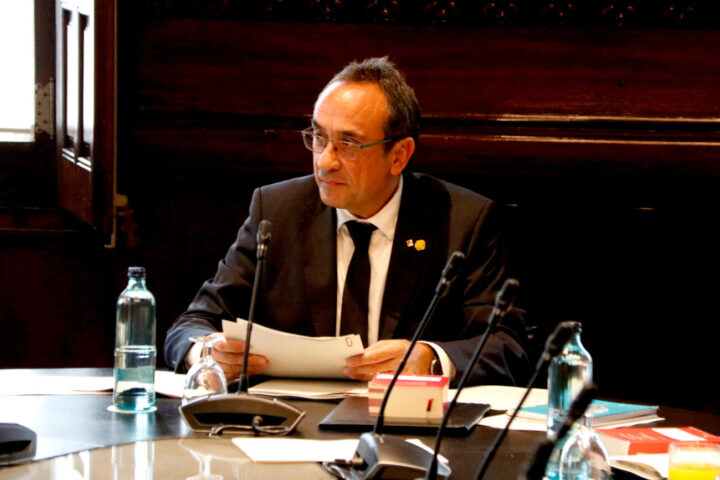 El president del Parlament de Catalunya, Josep Rull, en la reunió de la mesa d'ahir (Fotografia: ACN)