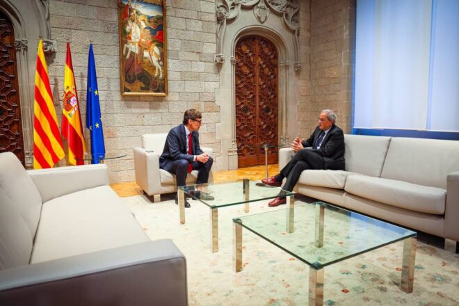 Salvador Illa es reuneix amb Quim Torra en la ronda amb ex-presidents de la Generalitat