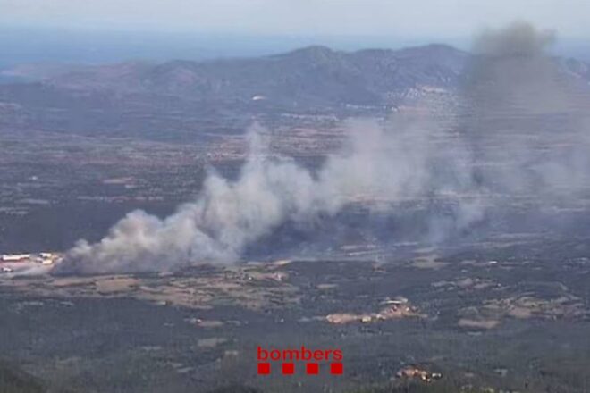 Un incendi a l’Empordà obliga a tallar la AP-7 i la circulació dels trens de gran velocitat