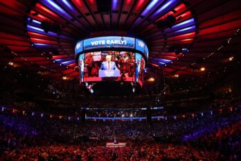 Trump, durant l'acte de diumenge al Madison Square Garden (fotografia: Sarah Yenesel/Efe).