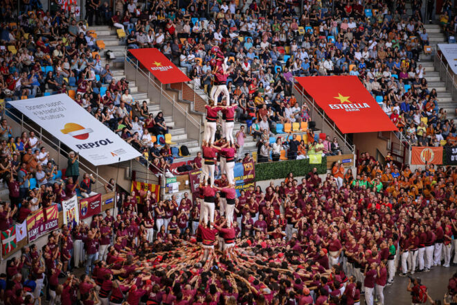 Els Castellers de Lleida guanyen la jornada d’avui del Concurs de Castells amb el 2 de 8 amb folre carregat