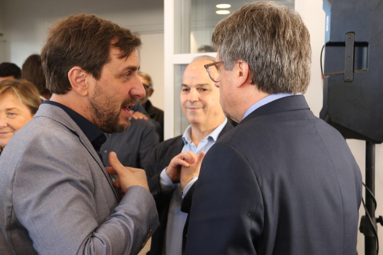 Toni Comín, Jordi Turull i Carles Puigdemont en una trobada del partit (Fotografia: ACN)