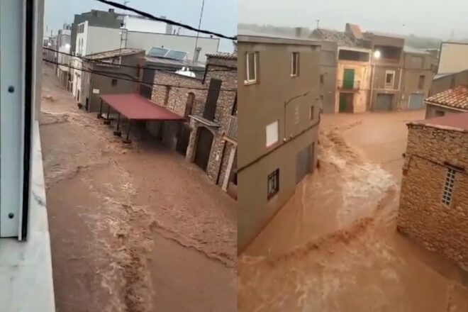 S’amplia l’alerta màxima al nord del País Valencià per pluja torrencial i riuada