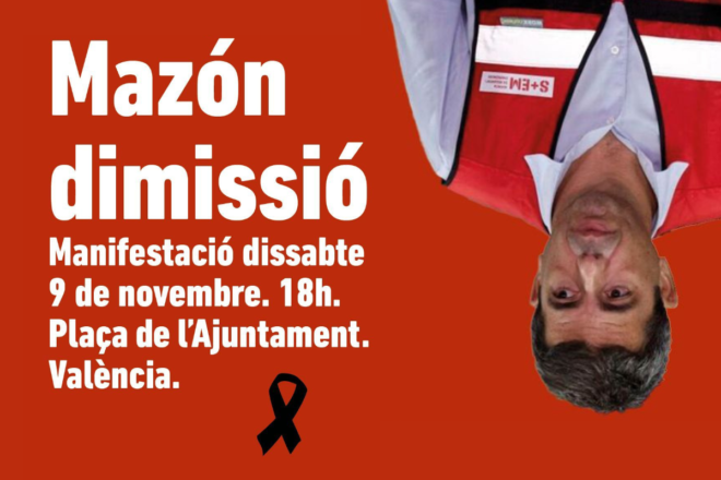 Convoquen una manifestació per a demanar la dimissió de Mazón per la mala gestió del temporal