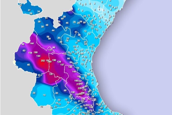 Un seguit de trens convectius explica l’episodi històric de pluges al País Valencià