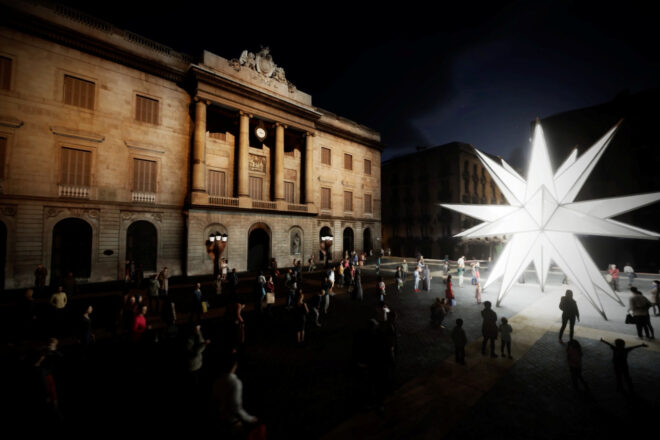 Un estel lluminós de vint puntes substituirà el pessebre de la plaça de Sant Jaume de Barcelona