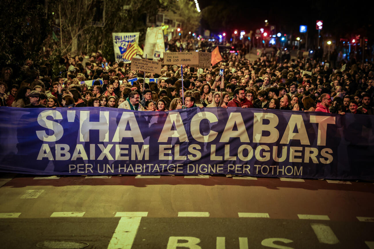 El clam contra el preu del lloguer ressona pel centre de Barcelona