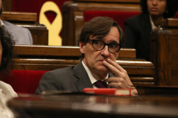 Salvador Illa, ahir, al ple del Parlament de Catalunya (fotografia: ACN).