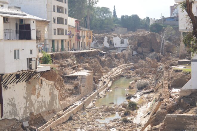 L’esvoranc del barranc de Xiva que ha migpartit el poble