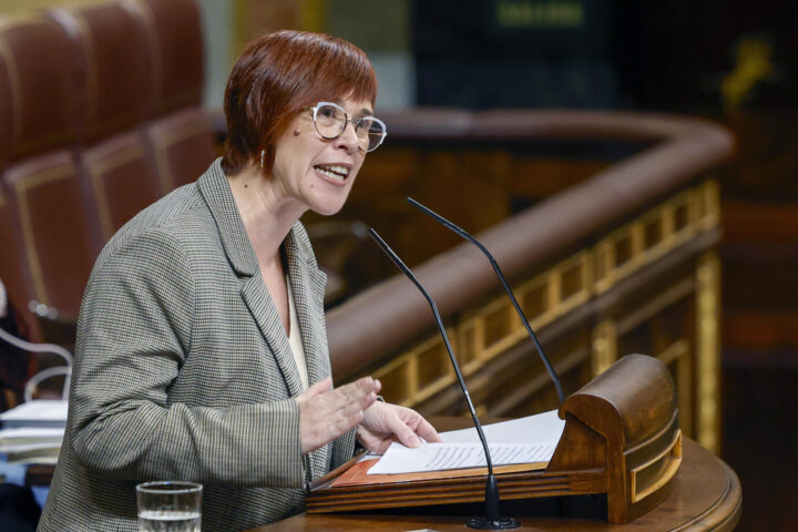 Àgueda Micó, en un moment de la intervenció (fotografia: EFE / Mariscal).