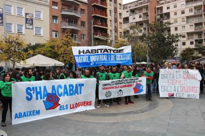 Concentració a Lleida per a exigir la baixada dels preus dels lloguers