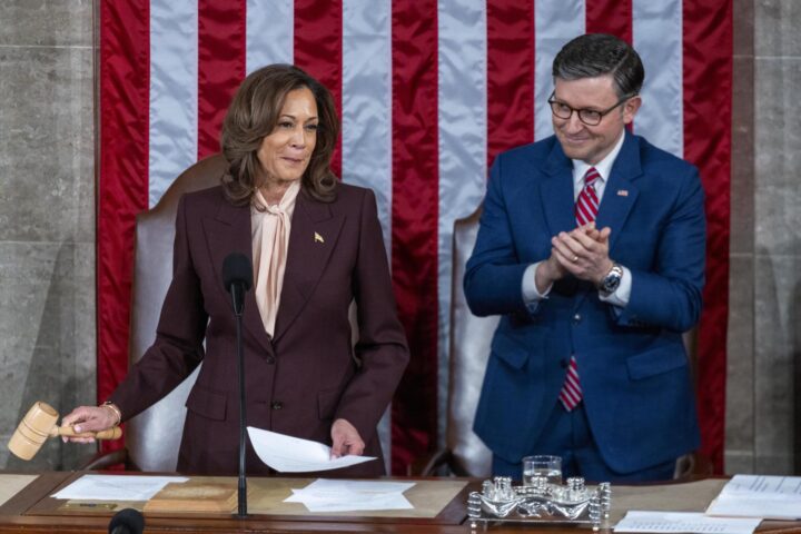 Kamala Harris certifica Trump com a president