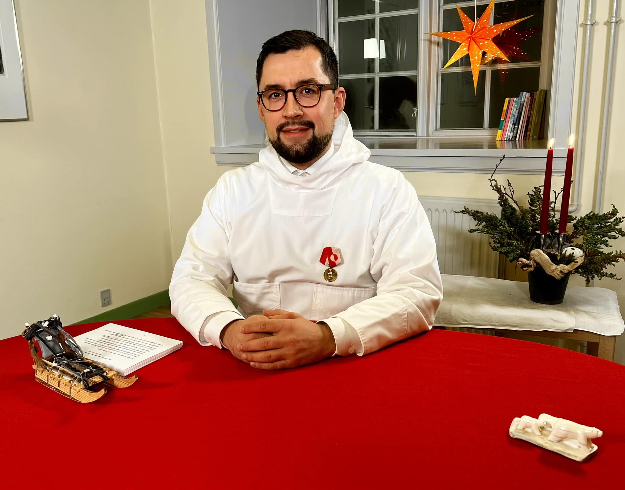 Múte Bourup Egede, en un moment del discurs de Cap d'Any de l'any passat (fotografia: @mutebegede).