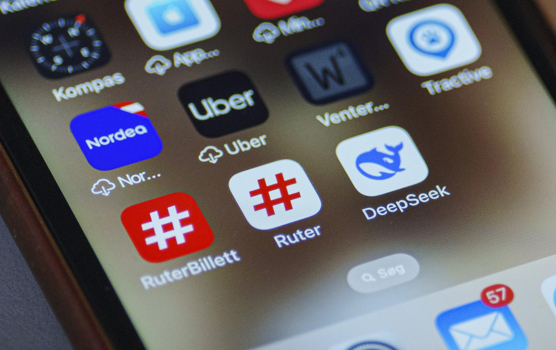 Captura de pantalla de l'aplicació de DeepSeek (fotografia: EFE / EPA / Liselotte Sabroe).