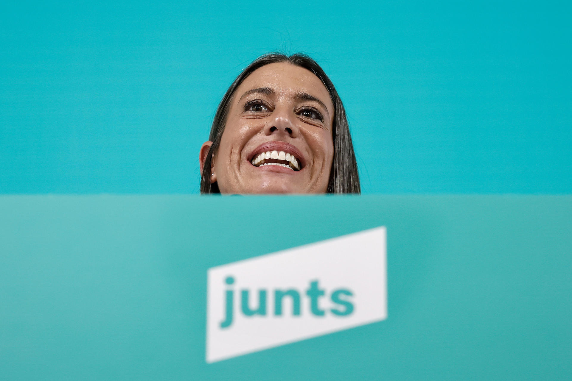 Míriam Nogueras, durant la conferència de premsa d'ahir (fotografia: Andreu Dalmau).