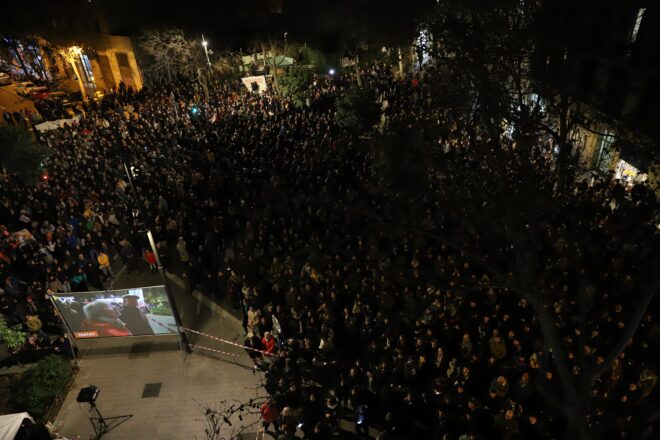 Acte multitudinari a la Casa Orsola per a aturar el primer intent de desnonament