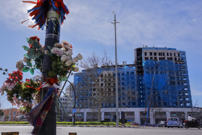 Acaba el desenrunament de l’edifici incendiat del Campanar i es posa la vista en la reconstrucció