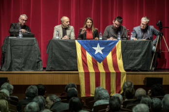 Un moment de l'acte fet dijous a la Garriga.