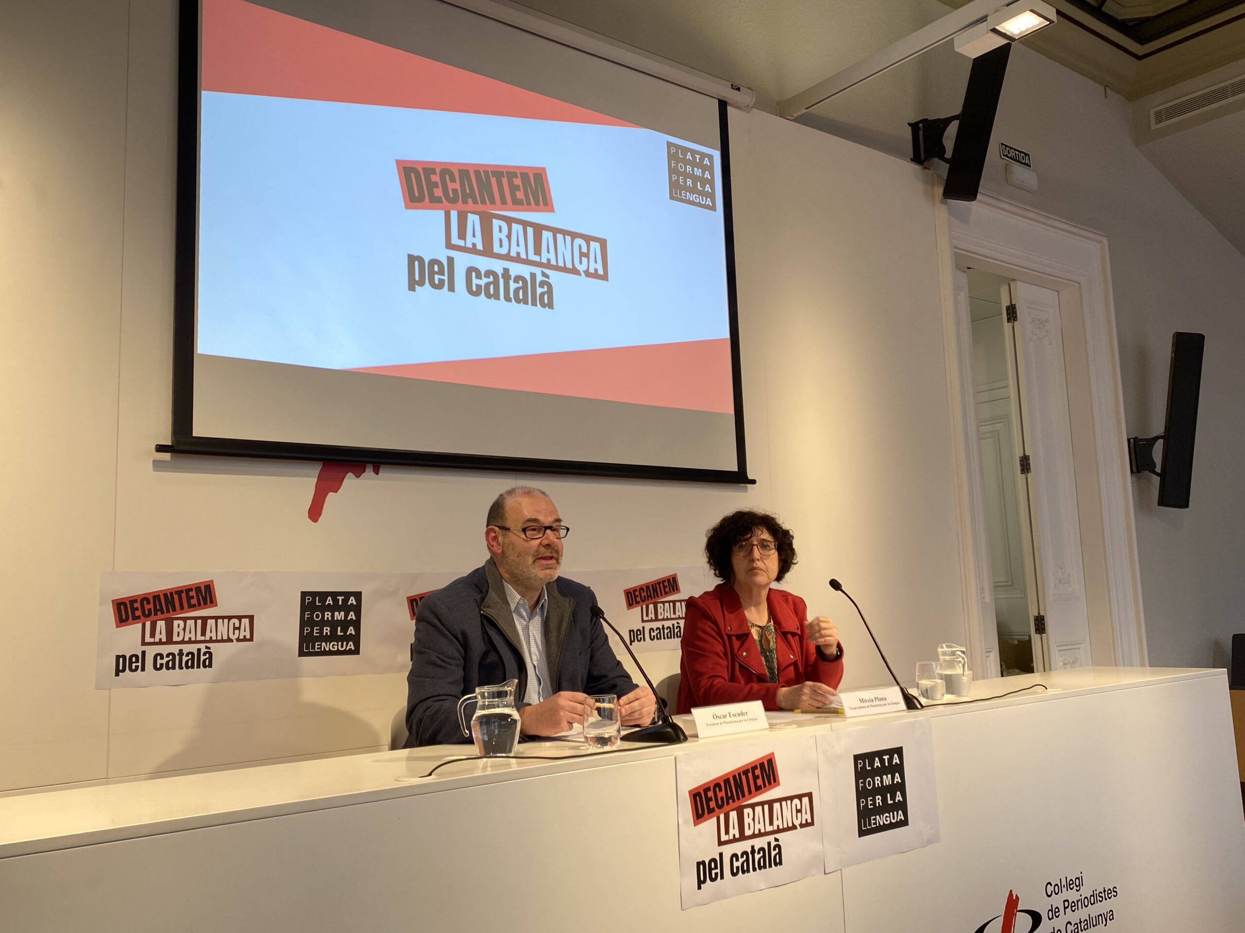 Un moment de la conferència de premsa (fotografia: Pol Baraza).