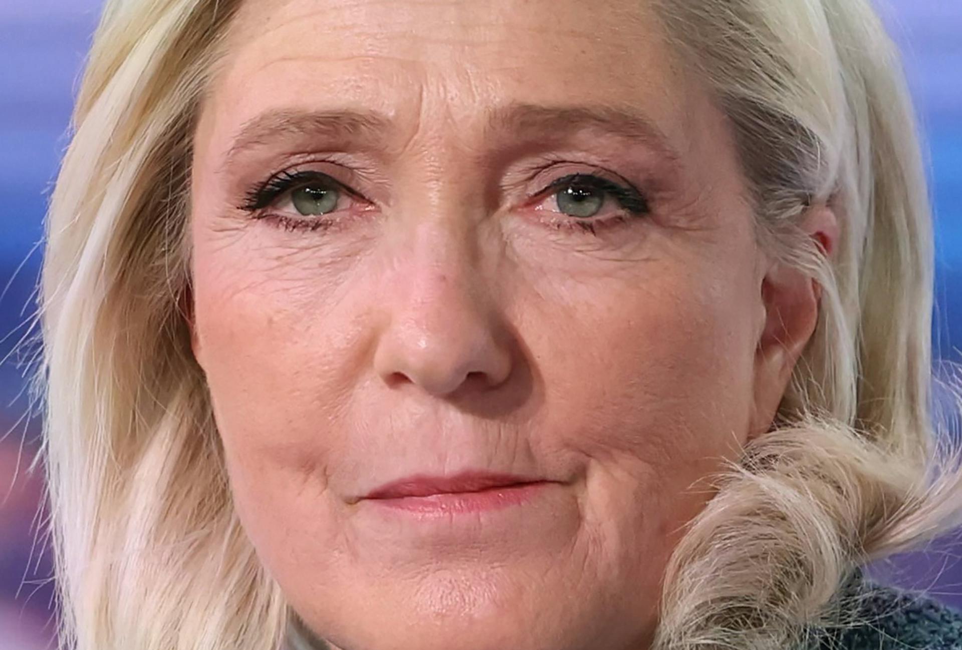 Marine Le Pen durant l'entrevista d'ahir a TF1. (Fotografia de Thomas Samson)