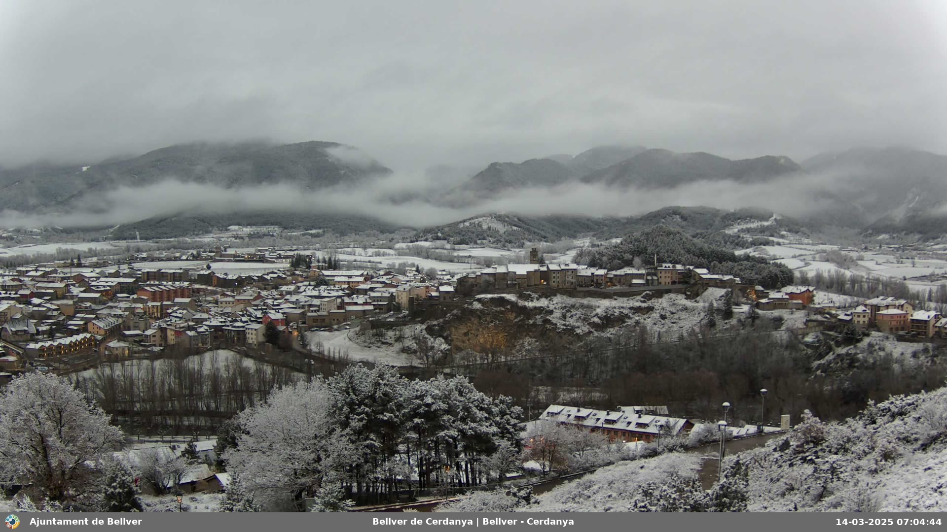 La nevada a Bellver de la Cerdanya. Fotografia: càmera del Projecte 4 Estacions.