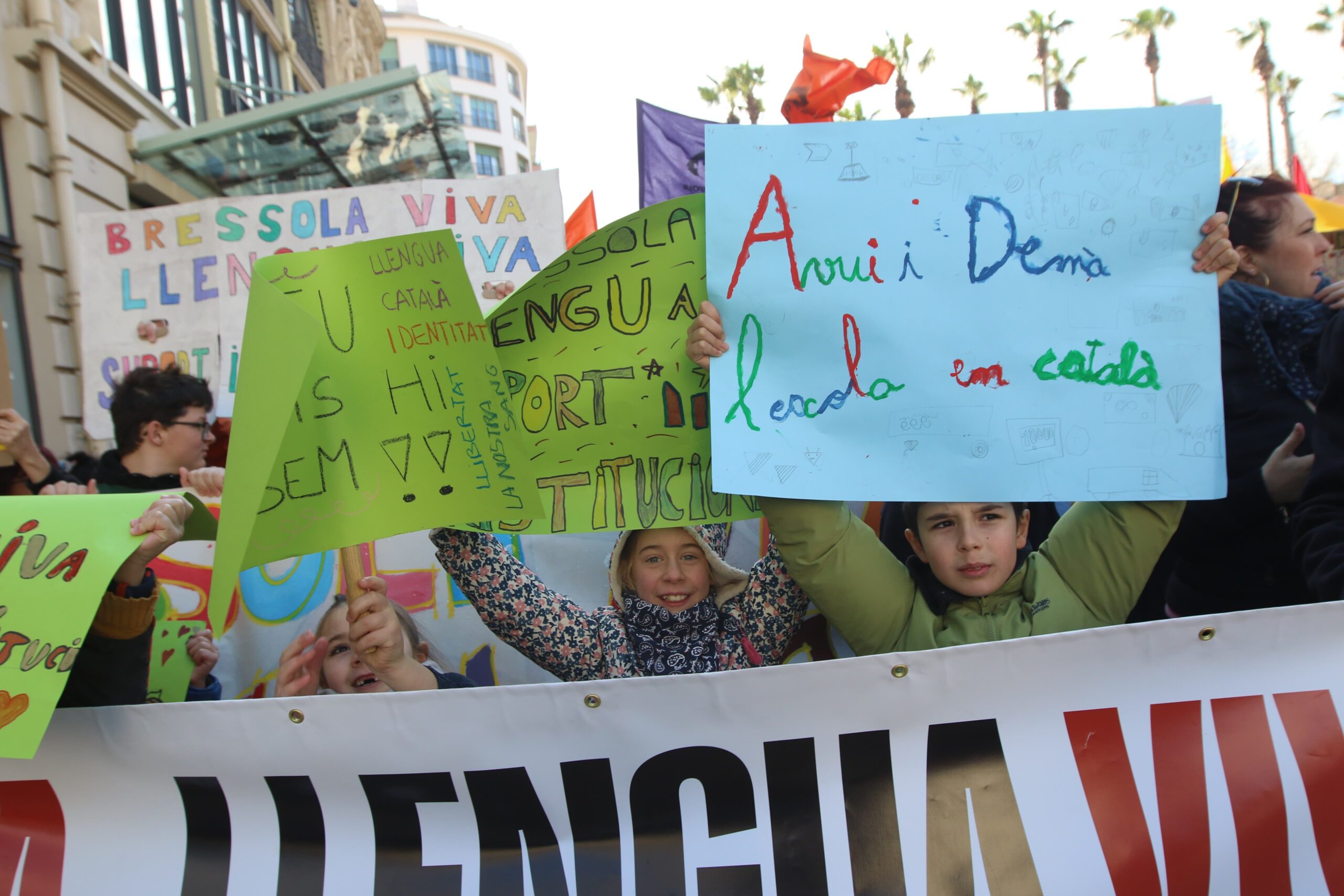 Multitudinària manifestació a Perpinyà en favor de la Bressola: “La llengua i la cultura catalanes són ben vives a Catalunya Nord”