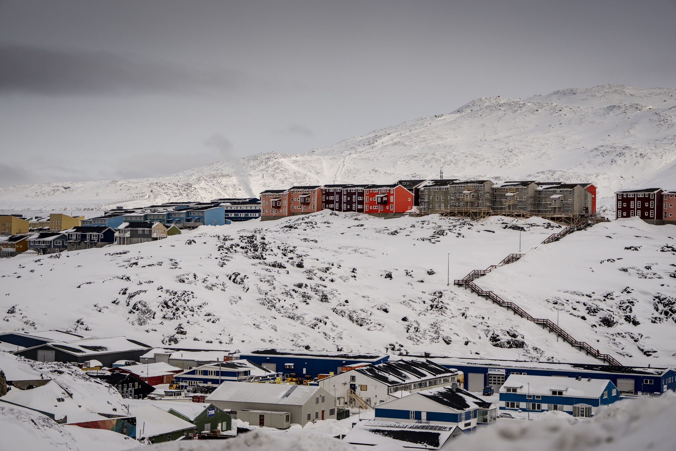 Paisatge de Nuuk, Groenlàndia, un territori autònom de Dinamarca.