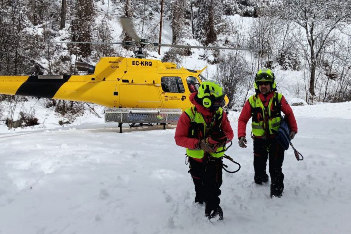 Fotografia d'arxu dels Pompièrs d'Aran