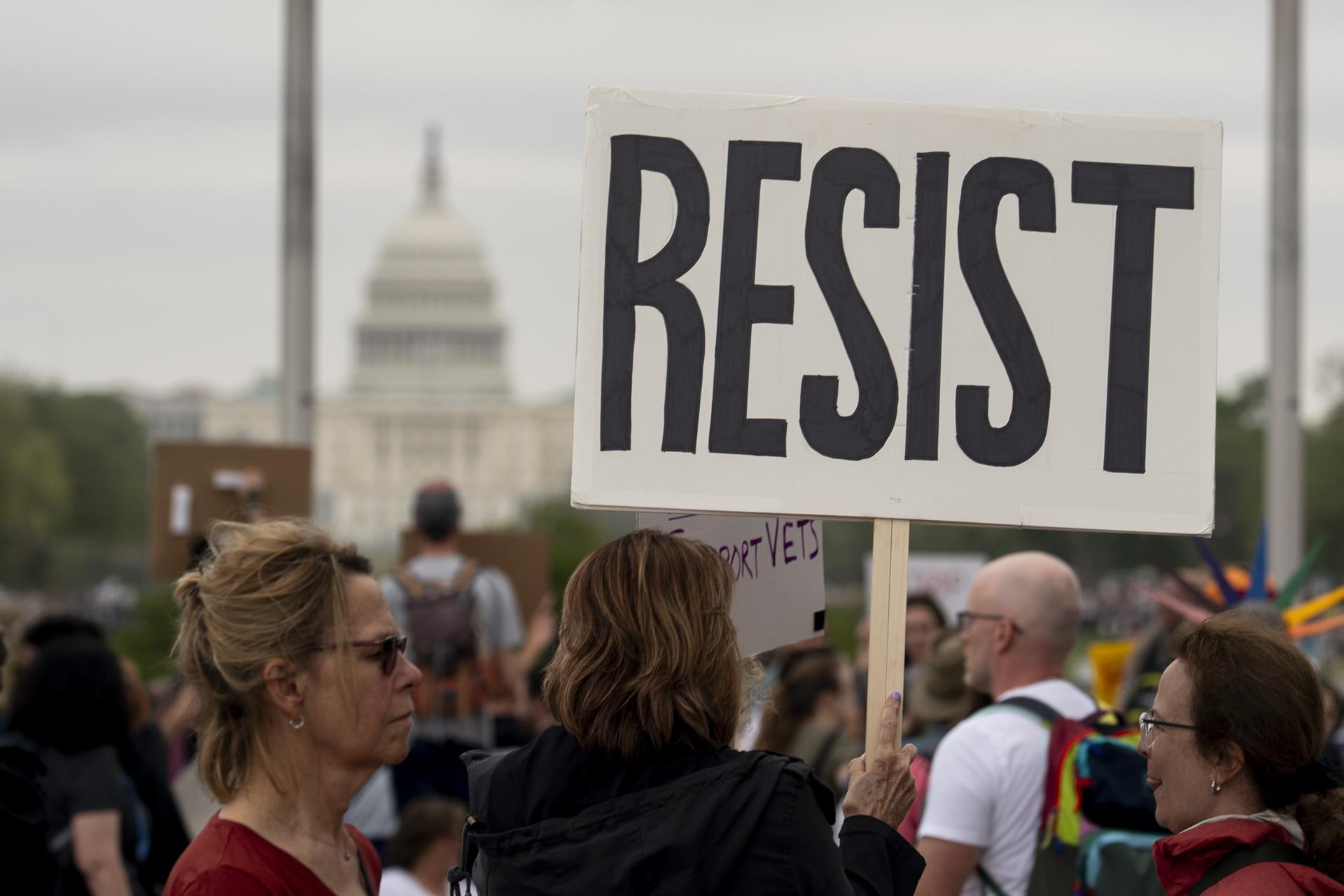 Un moment de la protesta a Washington (Fotografia de Will Oliver)