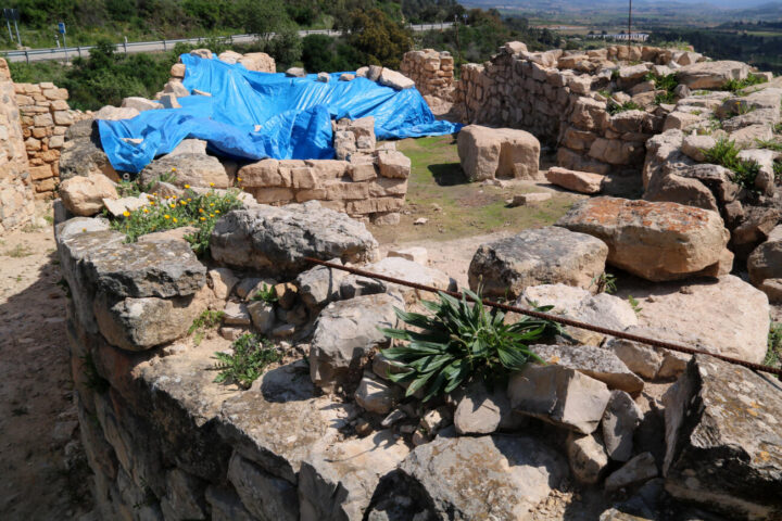 Zona de la premsa de vi trobada al jaciment del Coll del Moro (fotografia: ACN / Anna Ferràs).