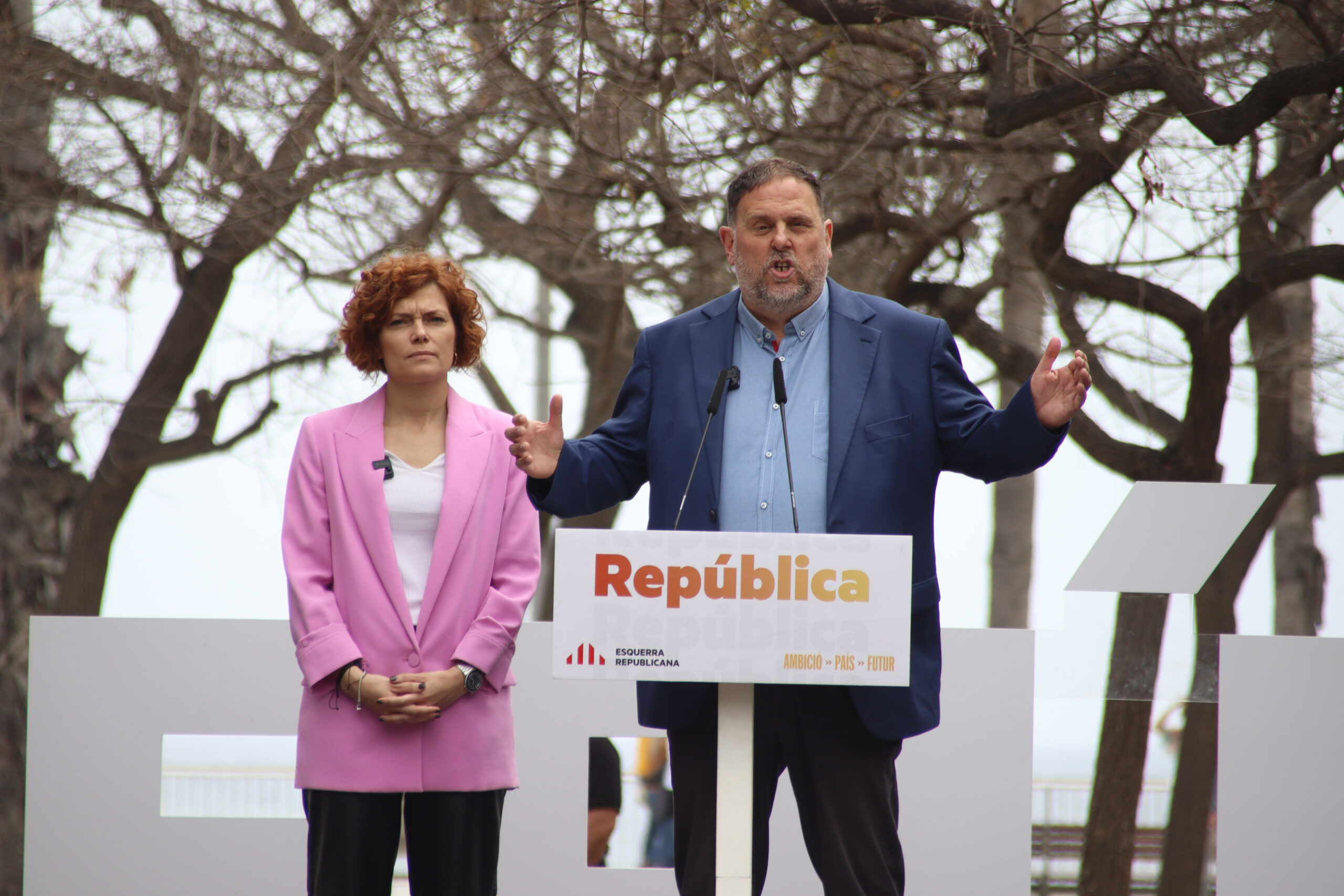 Alamany i Junqueras, en un moment de l'acte d'ERC (fotografia: ACN / Mariona Puig).