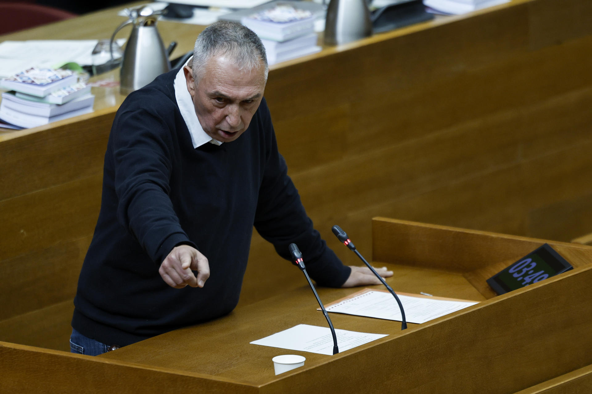 Joan Baldoví en la sessió de control d'avui (fotografia: EFE / Biel Aliño)