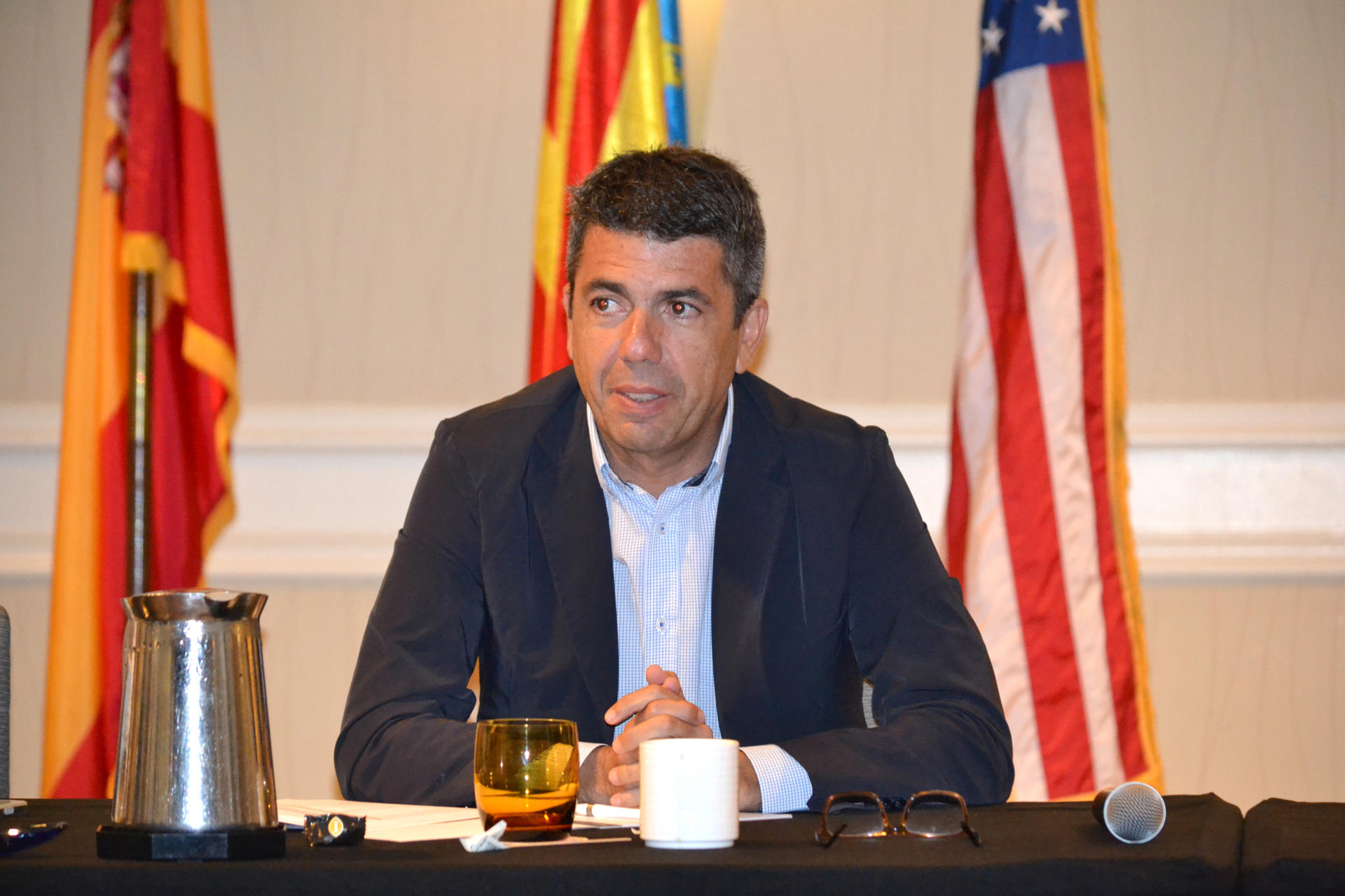 El president Carlos Mazón durant els viatge als EUA