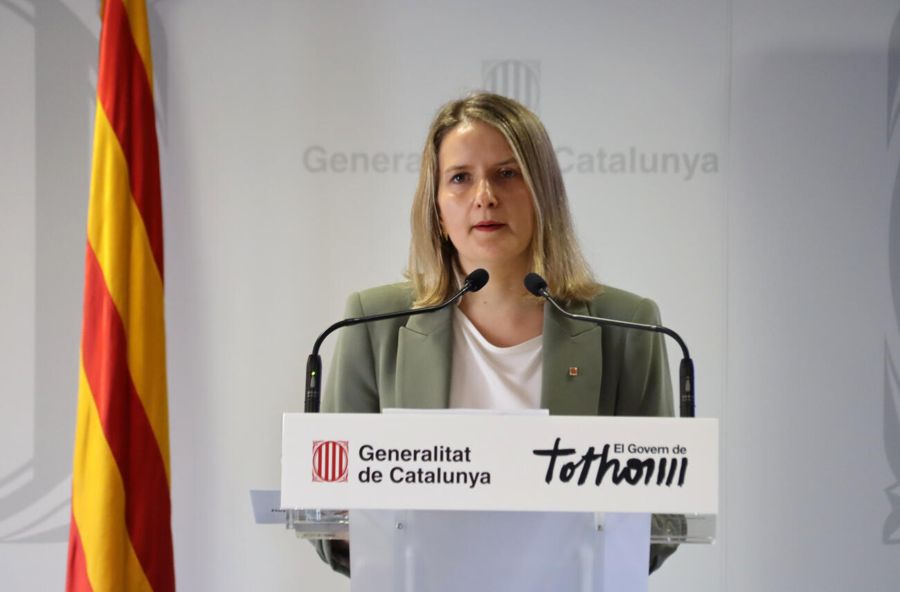 La consellera Mònica Martínez Bravo, en un moment de la conferència de premsa (fotografia: ACN / Pau Cortina).