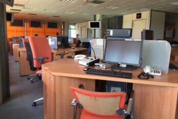 Imatge de l'antiga redacció de Canal 9 (fotografia: Prats i Camps).