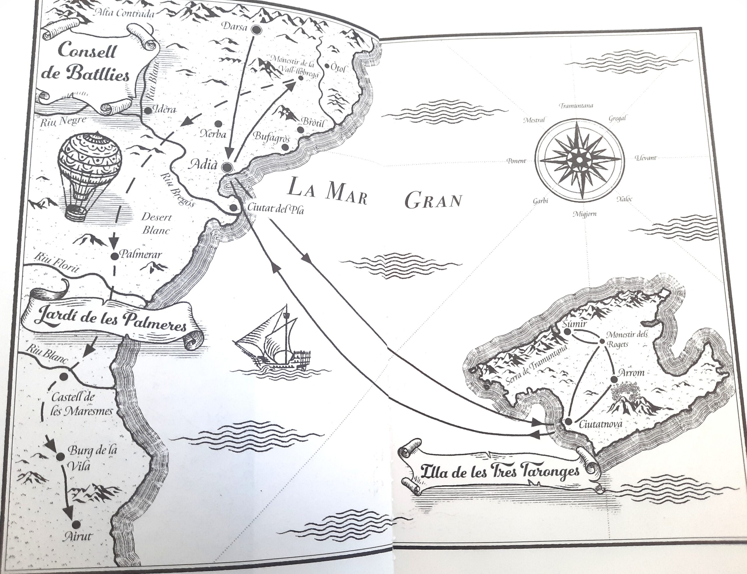 El mapa que acompanya l’edició de ‘El jardí de les palmeres’.