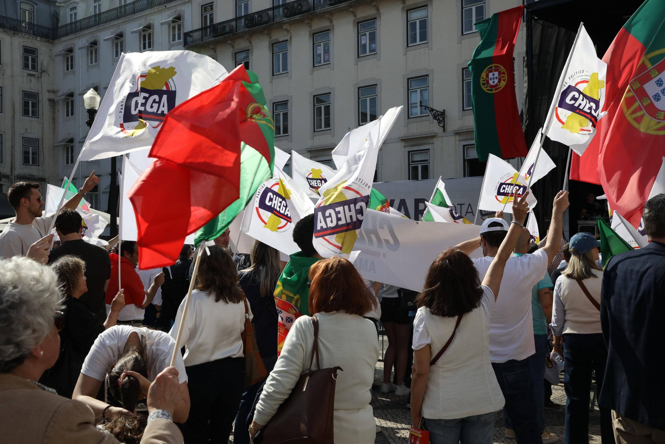 Acte polític de Chega a Lisboa, el 16 de maig proppassat (fotografia: Goncalo Fonseca/Bloomberg).