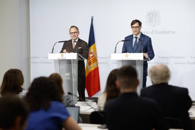 Xavier Espot rep Salvador Illa a Andorra i referma l’aliança amb Catalunya per a impulsar projectes comuns