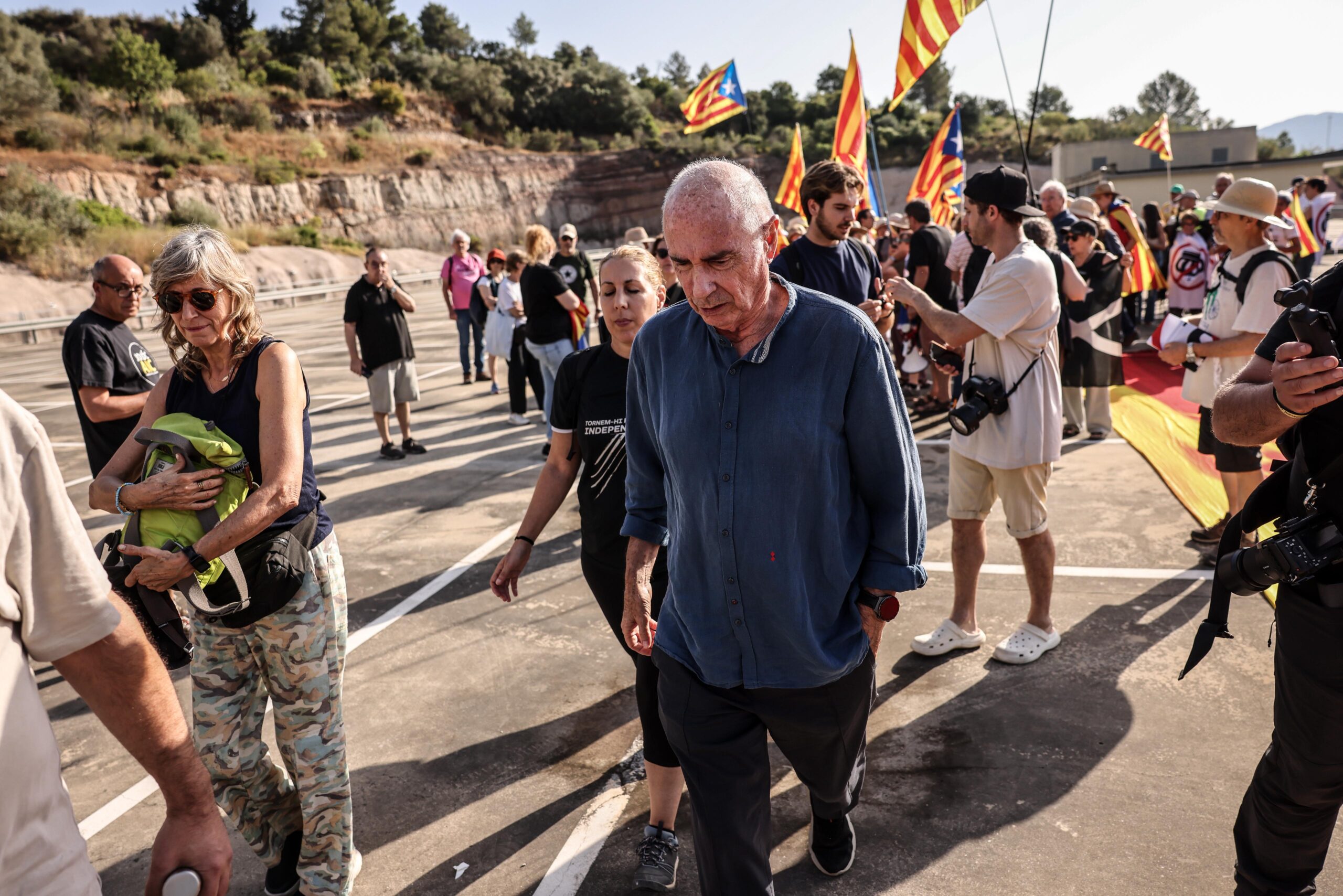 Lluís Llach, en un moment de la contració contra Felipe VI (fotografia: Àngel Garcia).