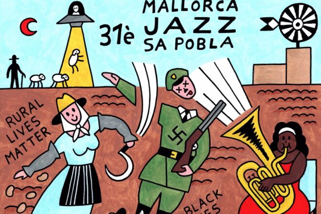 Polèmica a la Pobla: Vox prova de censurar el cartell del festival de jazz perquè hi apareix un nazi decapitat