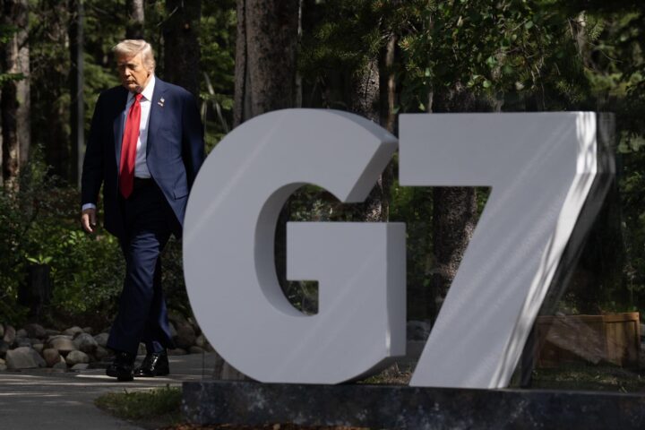 El president dels Estats Units, Donald Trump, a la cimera del G7 a Kananaskis, Calgary (Canadà). Fotografia: Europa Press/Adrian Wyld