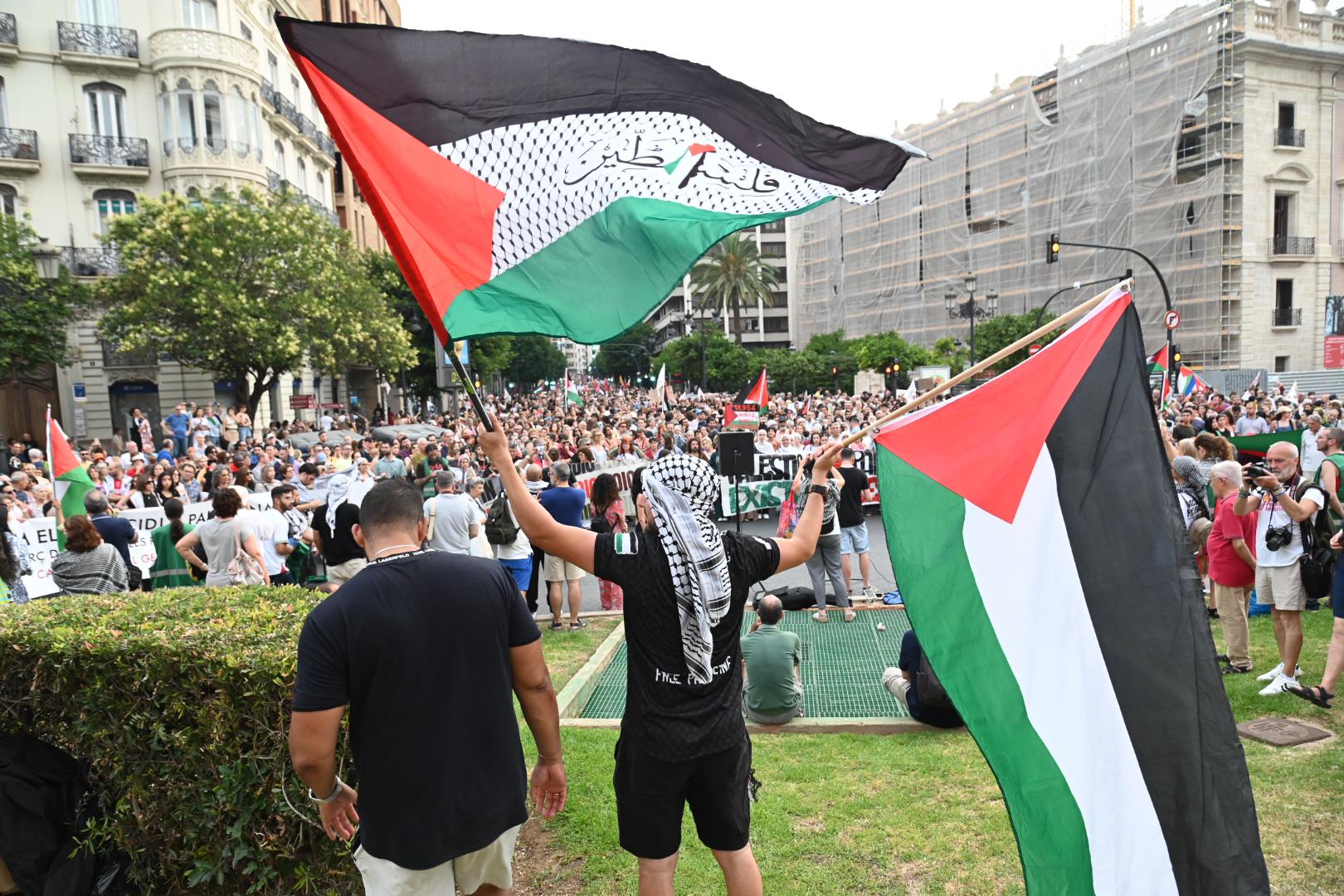14/06/2025. Manifestacio per Palestina a València, arran dels quasi 60000 morts que fins ara s'han produït a la Franja de Gaza per part de l'exèrcit d'Israel.