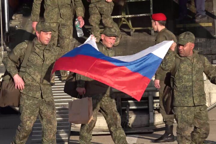 Imatge d'arxiu d'un grup de presoners russos alliberats per Ucraïna