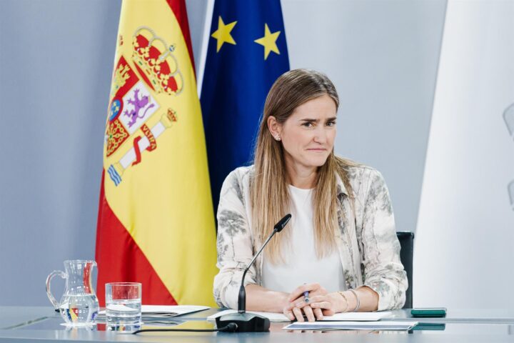 Sara Aagesen, en un moment de la conferència de premsa (fotografia: Europa Press / Carlos Luján).