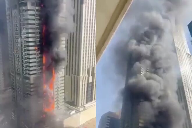 [VÍDEOS] Un incendi espectacular sense víctimes crema un gratacel de Dubai